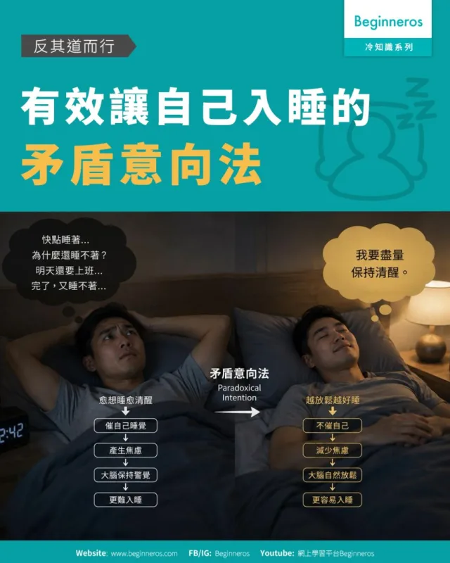 【反其道而行︱#有效讓自己入睡的矛盾意向法】